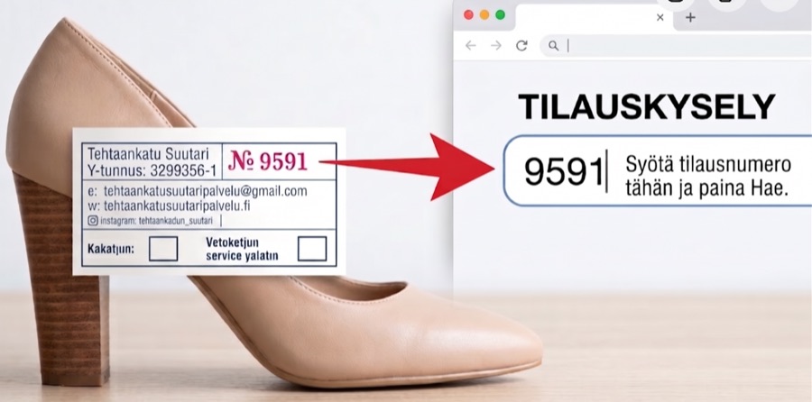 Esimerkki: kortin numero (esim. 9591) syötetään hakukenttään